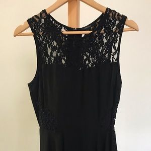 Black lace cut out dress